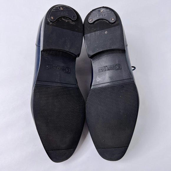 Stacy Adams Somerton in Ink Blue Leather Plain-Toe Diamond Lace-Up Oxfords 9.5 M